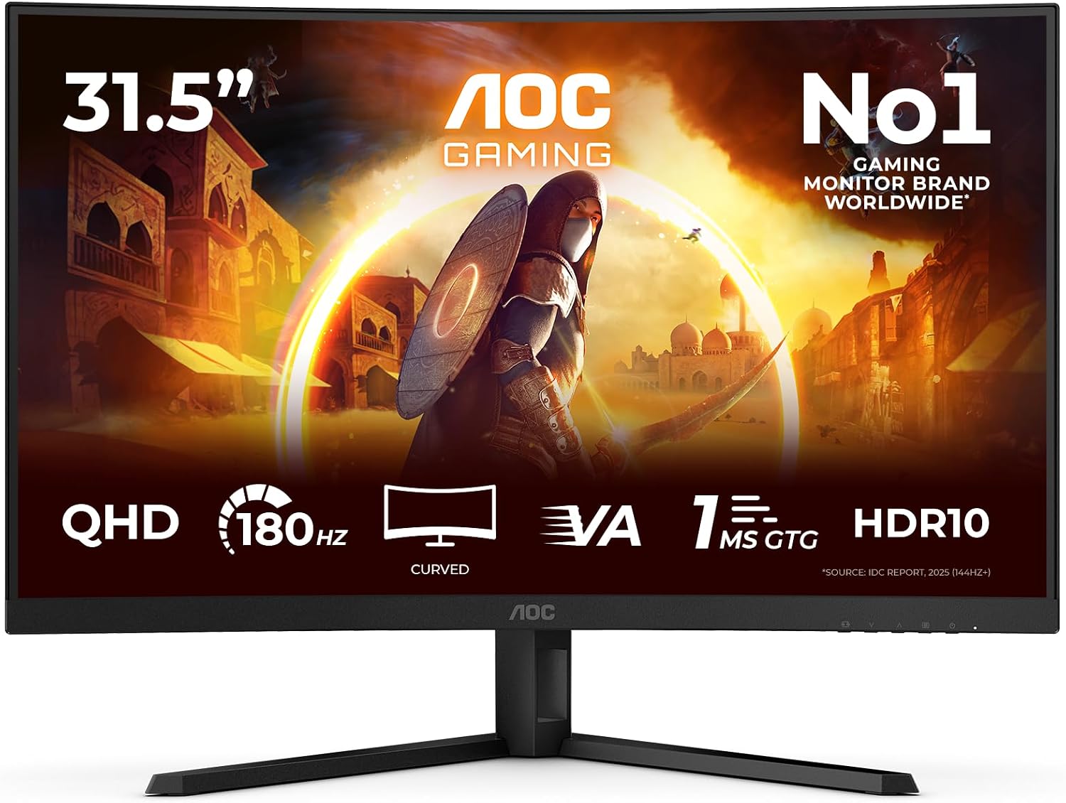 AOC Ve Computer Monitor 81.3 Cm (32') 2560 X 1440 Pixels Quad, W128925088 ((32) 2560 X 1440 Pixels Quad Hd LCD Black, Grey)