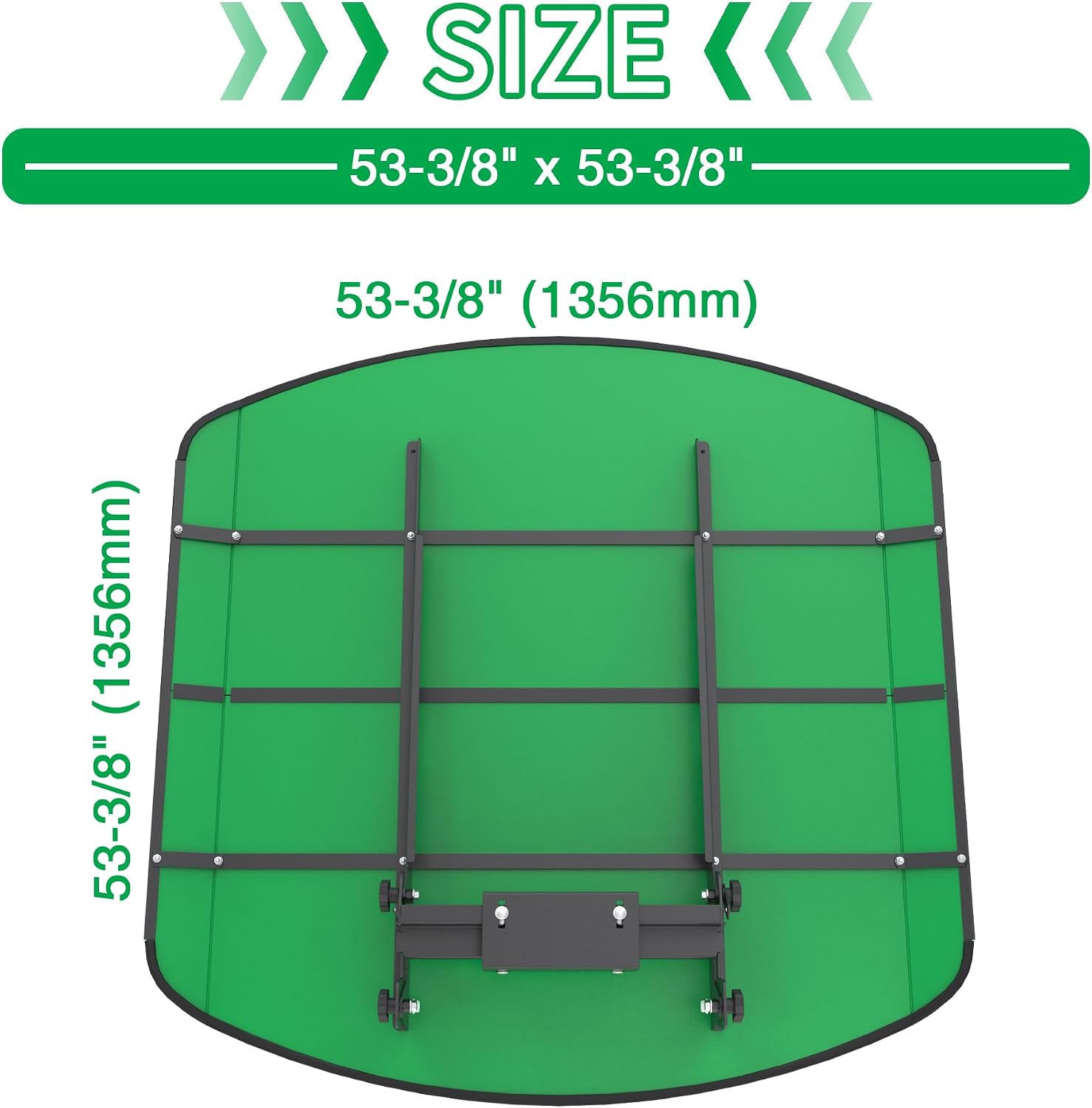 Green Tractor Canopy for ROPS 53-3/8' x 53-3/8' – Sunshade Roof for Lawn Mowers, Heavy-Duty Mounting Brackets, Non-Fading High-Density Thermoplastic (Adds About 4' to Tractor Height)