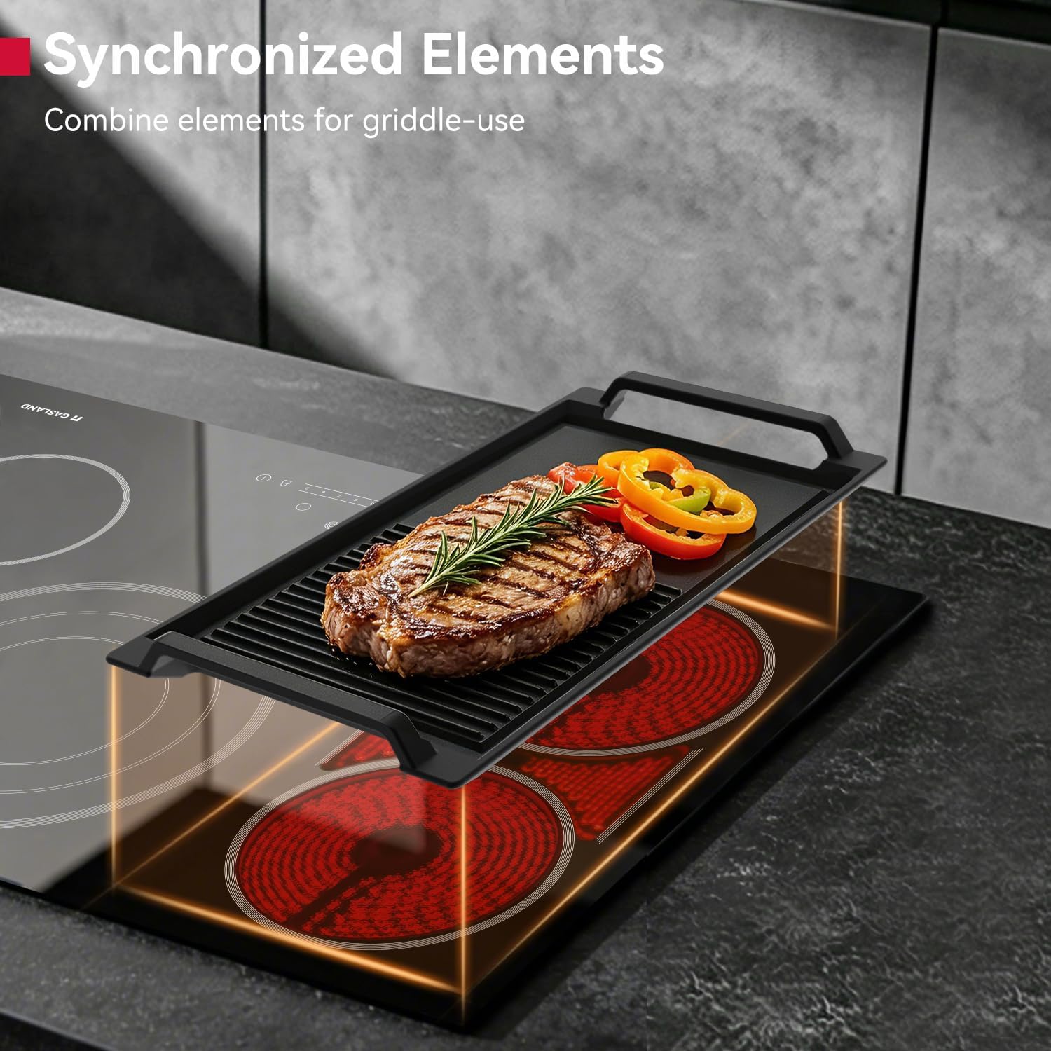 GASLAND 30 Inch Electric Cooktop, 4 Burners Radiant Glass Stove Top, ETL & FCC Certificated, Drop-in Ceramic Cooktop, Slide Touch Control, Child Safety Lock, Hot Surface Indicator, 220V, CH774BF34A