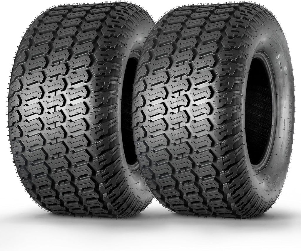MaxAuto 26x12-12 26x12x12 Turf Tires for Lawn & Garden Mower,4 Ply Tubeless, Set of 2