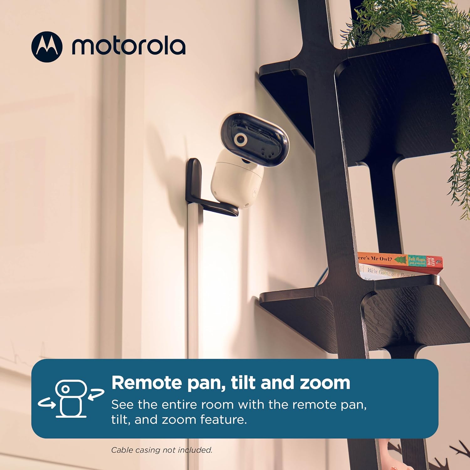 Motorola Nursery Video Baby Monitor with Camera, 5' Screen HD PIP1610, No WiFi, Wall Mount, Long Range, 2-Way Audio, Temperature Sensor, Motorized, Lullabies