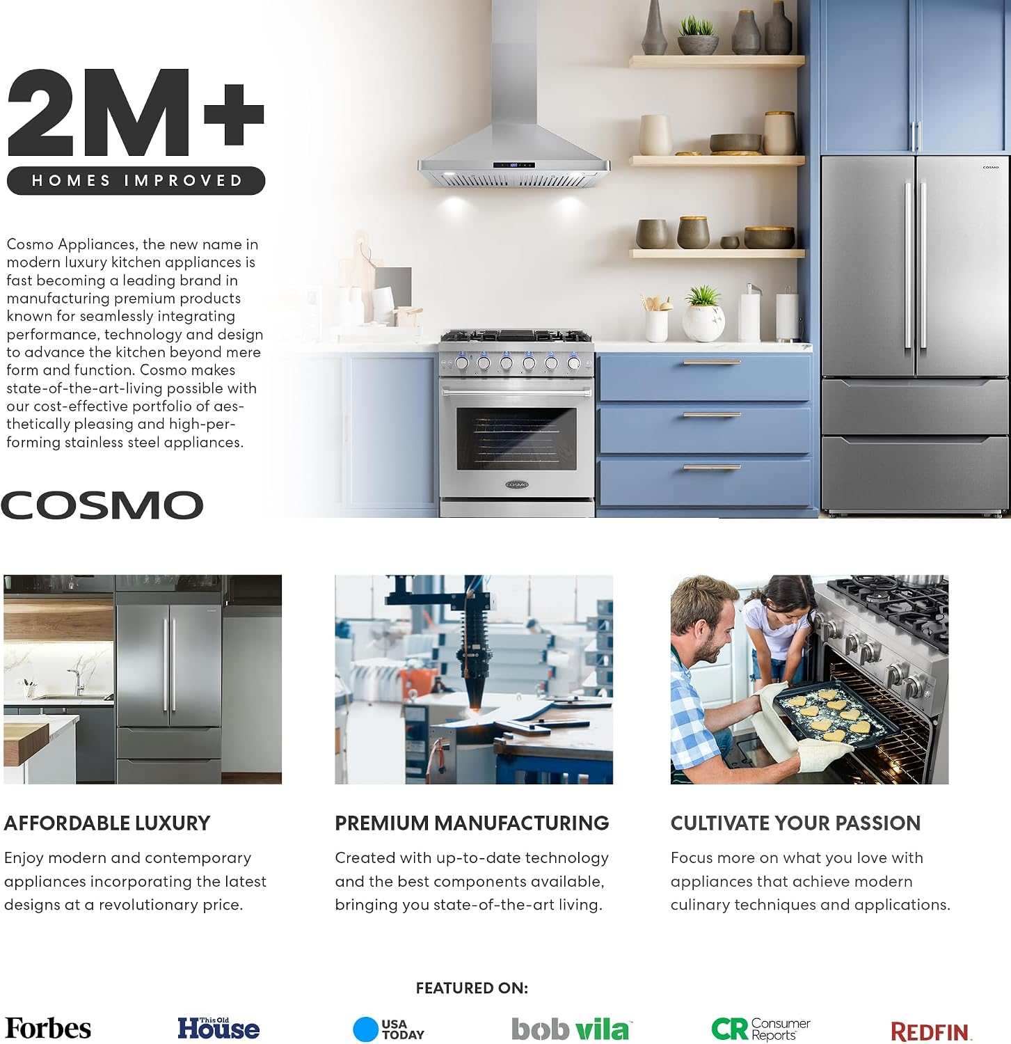 COSMO 36 in. Electric Ceramic Glass Cooktop with 5 Burners, Triple Zone Element, Sync Burners, Hot Surface Indicator Light and Touch Controls