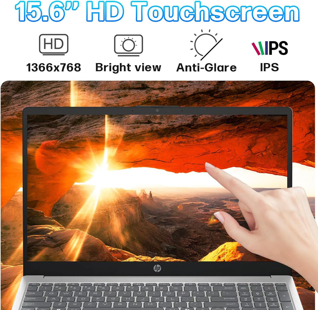HP 15.6' Touchscreen Laptop Computer 2025, Intel 13th Core i3-1315U(Up to 4.5GHz), Intel UHD Graphics, 32 GB RAM, 1 TB SSD, Copilot Key, Wi-Fi 6, Anti-Glare, Windows 11 Pro, Business, w/Accessories