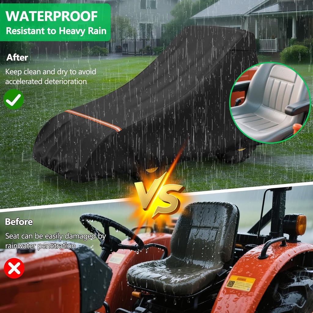 AKEfit Tractor Cover,Tractor Covers Waterproof Heavy Duty,420D Oxford Waterproof, Dustproof, UV Protection Universal Tractor Cover With reflective strip,149.2''Lx76.3''Wx86.2''H