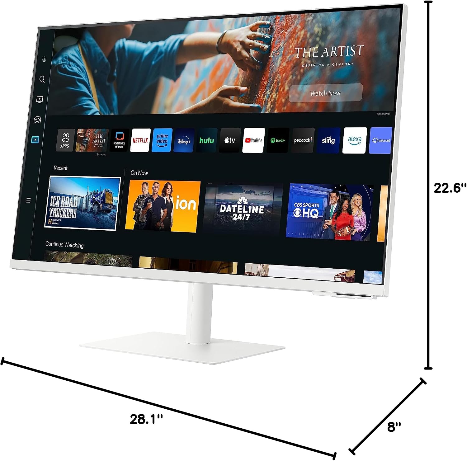 Samsung 32-Inch M70C Series UHD Smart Computer Monitor w/Streaming TV, Gaming Hub, Adjustable Stand, Remote PC Access, Slimfit Camera, Multiple Ports, Mobile Connectivity, LS32CM703UNXZA, White