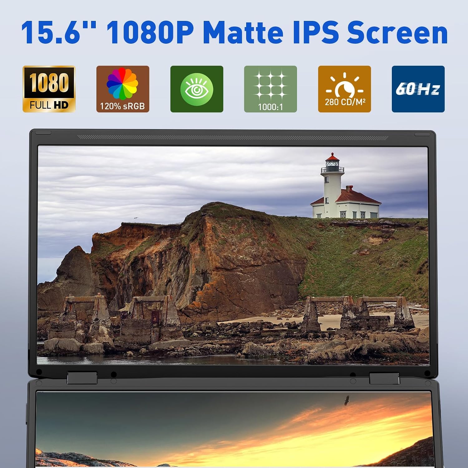 Maxfree M3 Laptop Screen Extender, 1080P FHD 15.6' Portable Dual Monitor with Type-C, HDMI, Plug & Play, VESA Mountable, Folding Dual Monitor for Laptop/PC/Windows/Mac(M1/M2/M3 Chip)/Phone/Ps4/Switch