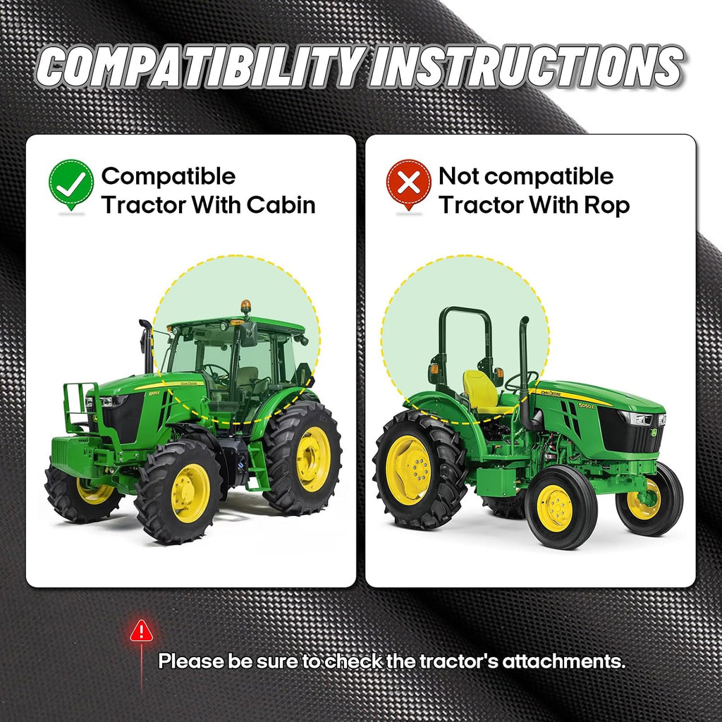 Large Tractor Cover Waterproof Heavy Duty, Fit Most Full Size Utility Tractors, 600D Oxford Tractors Cover for Snow Rain Dust Protection w/Air Vent & Reflective Strips (165'L x 87'W x 110'H)