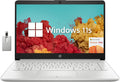 HP Stream 14' HD Laptop, Intel Celeron N4120, 4GB RAM, 64GB eMMC, Intel UHD Graphics 600, 1 Year Office 365, HD Camera, Wi-Fi 5, Bluetooth, Fast Charge, Windows 11 S, Silver, 32GB Hotface USB Card