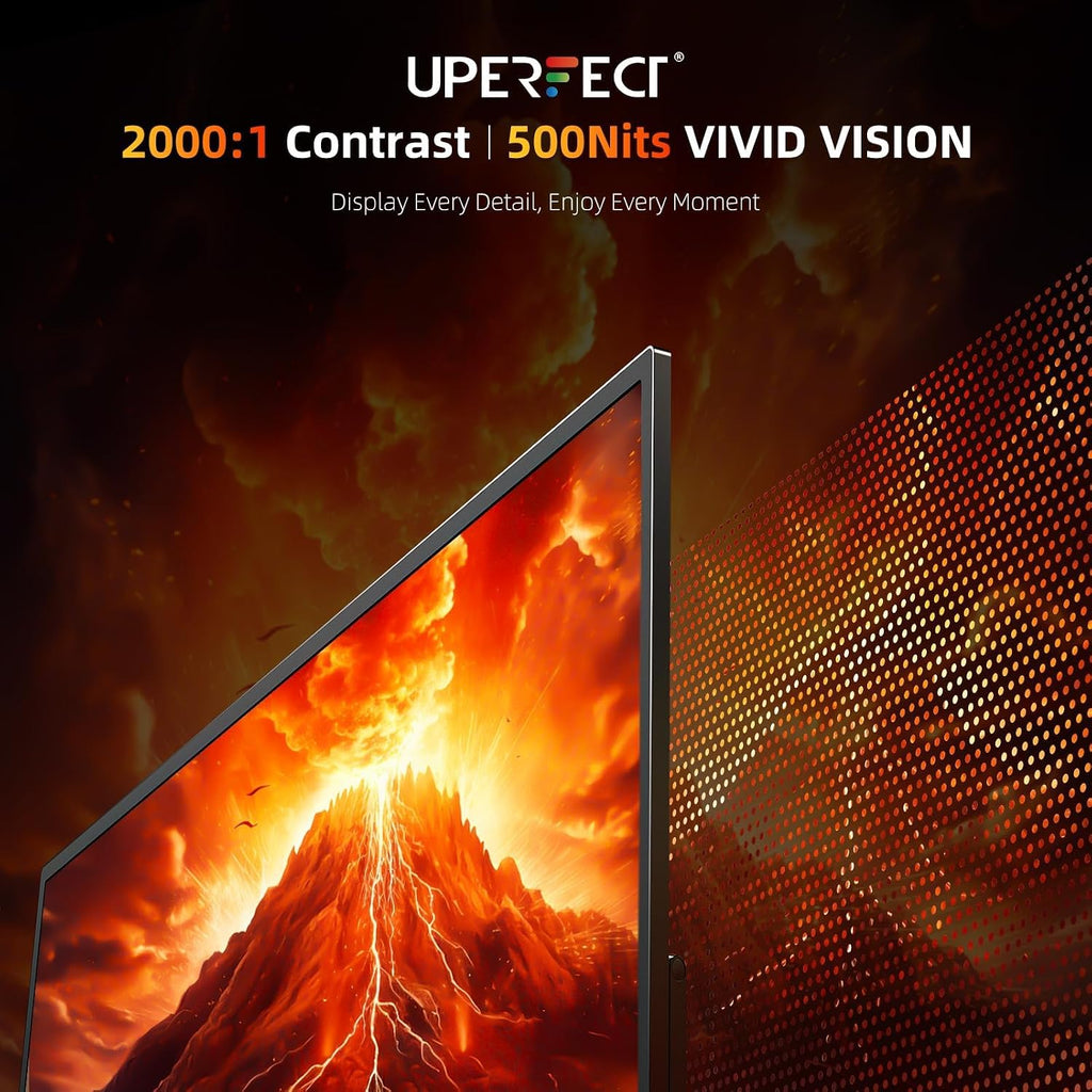 UPERFECT 24.5' Portable Monitor 240Hz Gaming Monitor 2000:1 Contrast FreeSync 0.1ms Fast IPS Large Screen, Built-in 180° Adjustable Stand/VESA, USB-C HDMI Second Screen for Laptop, Phone, Game Console