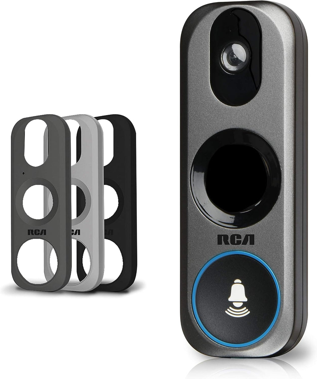 Doorbell Video Ring Security Camera by RCA New and Improved - with Mobile Doorbell Ring, 3MP HD Video, Live Stream, No Recording Storage Fees, Night Vision and Motion Detection