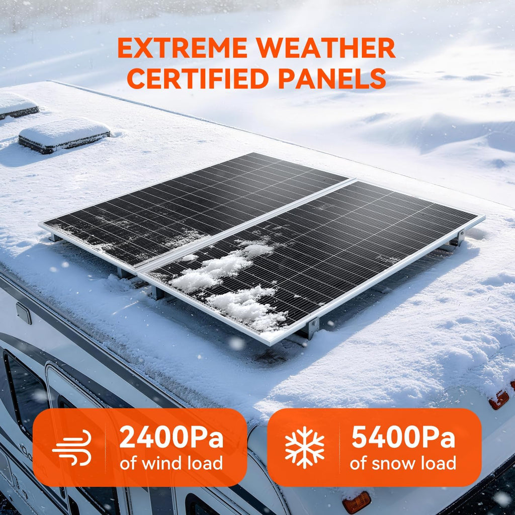 RICH SOLAR 200 Watt 24 Volt 9BB Cell Monocrystalline Solar Panel High Efficiency Solar Module for RV Trailer Camper Marine Off Grid