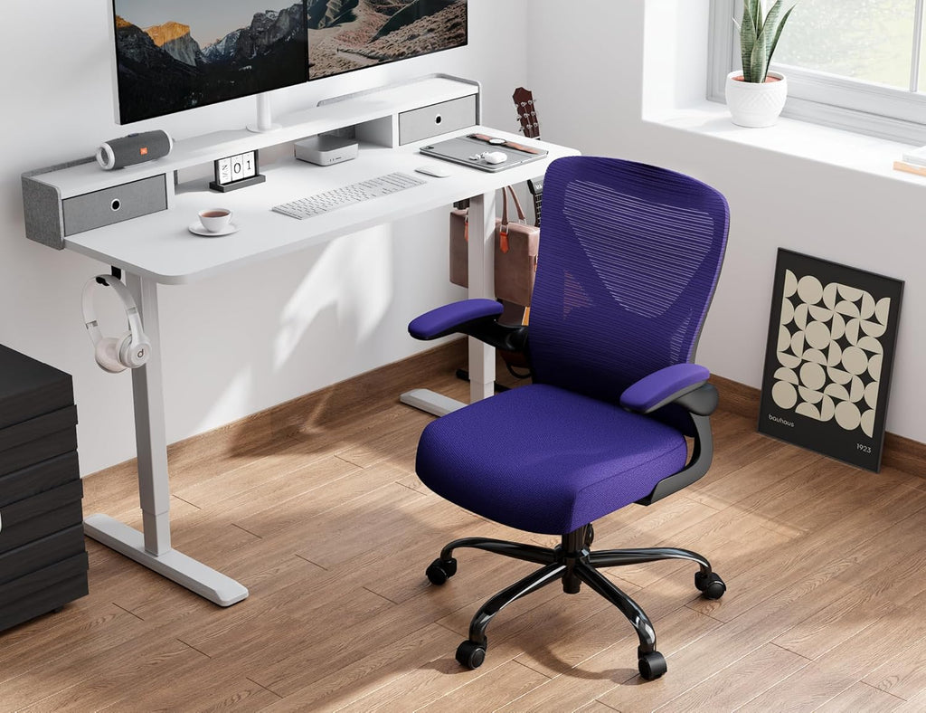 Ergalithic Ergonomic Office Chair - X-Shaped Computer Desk Chair Comfy, Gaming Chair, Office Chair with Lumbar Support, Mesh Office Chairs, Desk Chair for Long Hours(Black Purple)