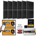 [Ultra] ECO-WORTHY 1200W 24V 5.52KWH Lithium Battery Solar System Off Grid:6pcs 195W Solar Panels+2Pcs 12.8V 280Ah Lithium Battery+60A MPPT Charge Controller+3000W Pure Sine Wave Inverter