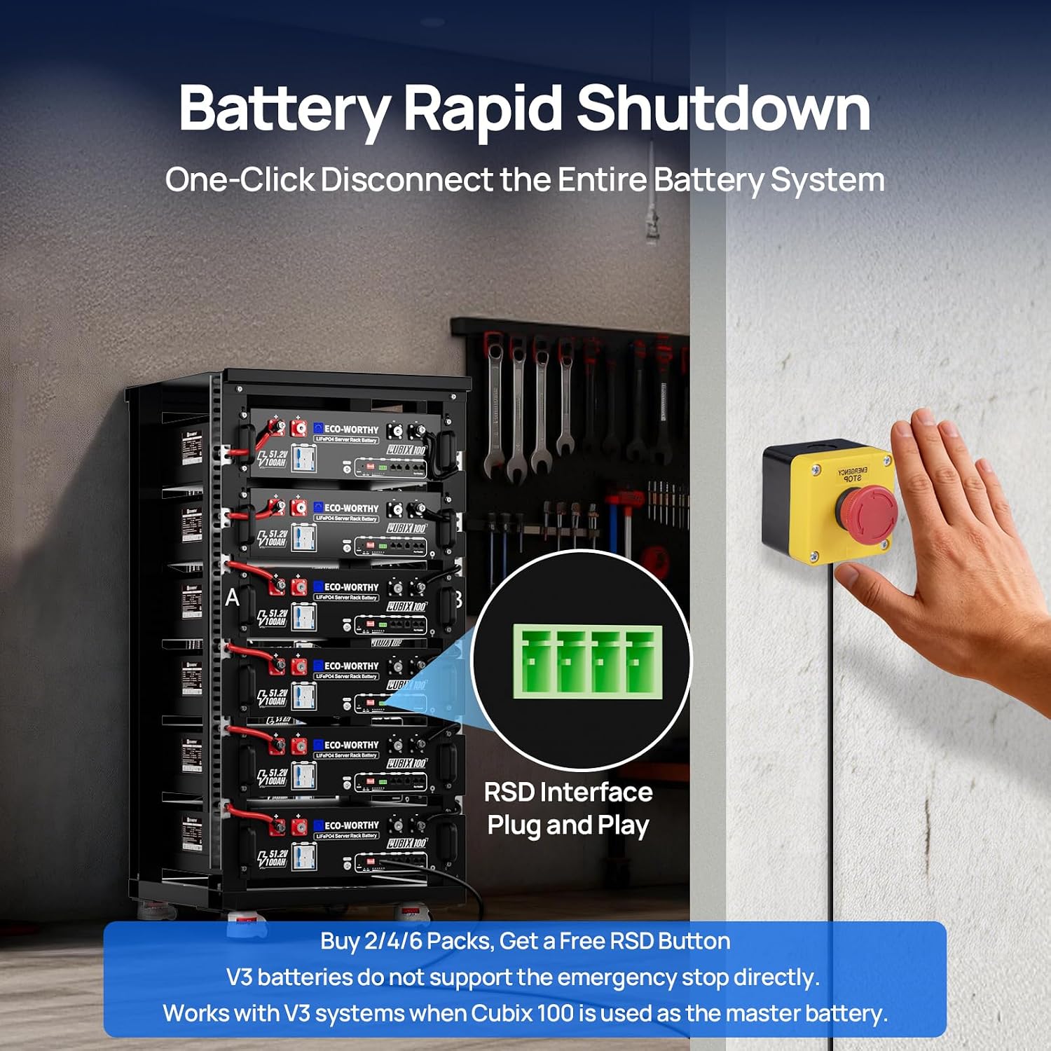 ECO-WORTHY Home Power Station Backup Power,10000W AC Output+30720Wh LiFePO4 Battery with Communication Bluetooth WiFi+6-Layer Movable Server Cabinet for Home Backup,Emergency,Solar System Components