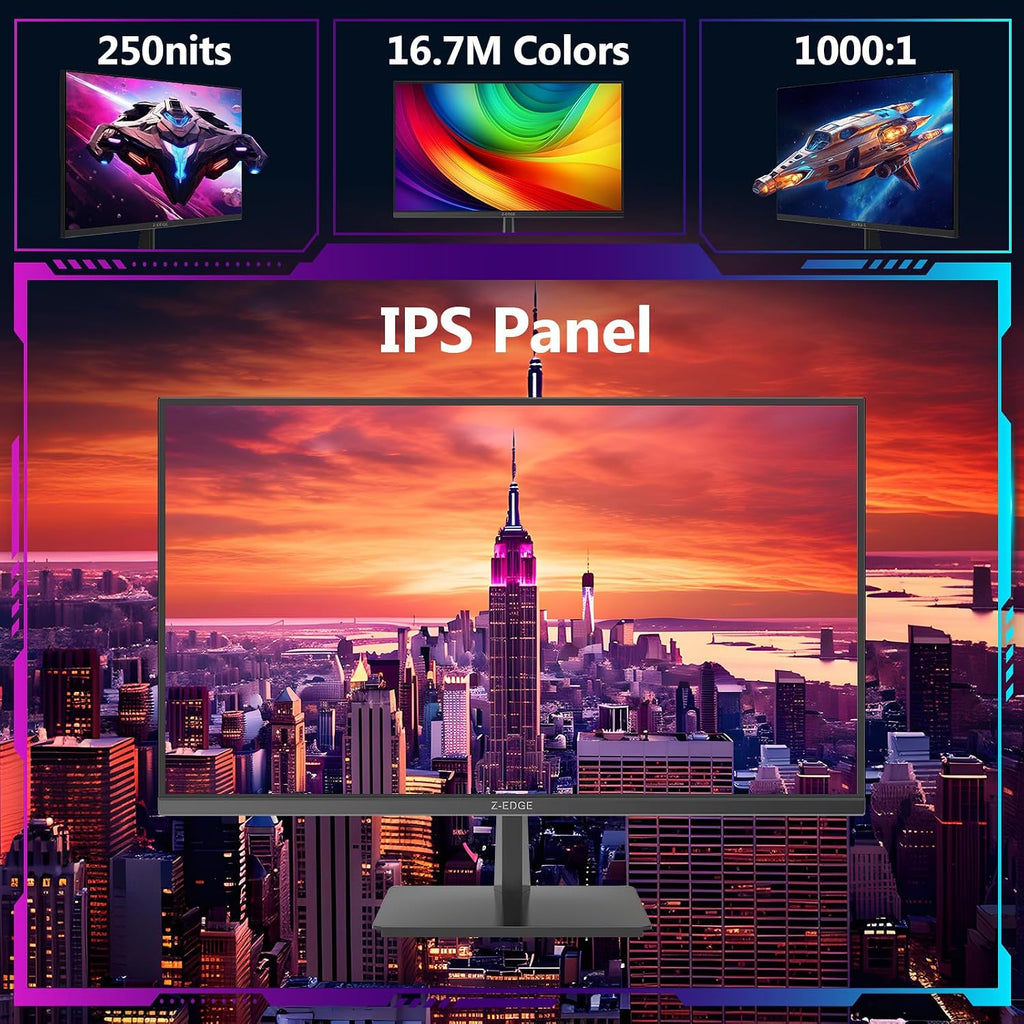 Z-Edge 27-inch 4K Gaming Monitor, 120Hz UHD 3840x2160 IPS Monitor, S274K 1ms MPRT Refresh Rate, 16.7M Colors, HDMI 2.0 x2 and DP 1.4 x 2