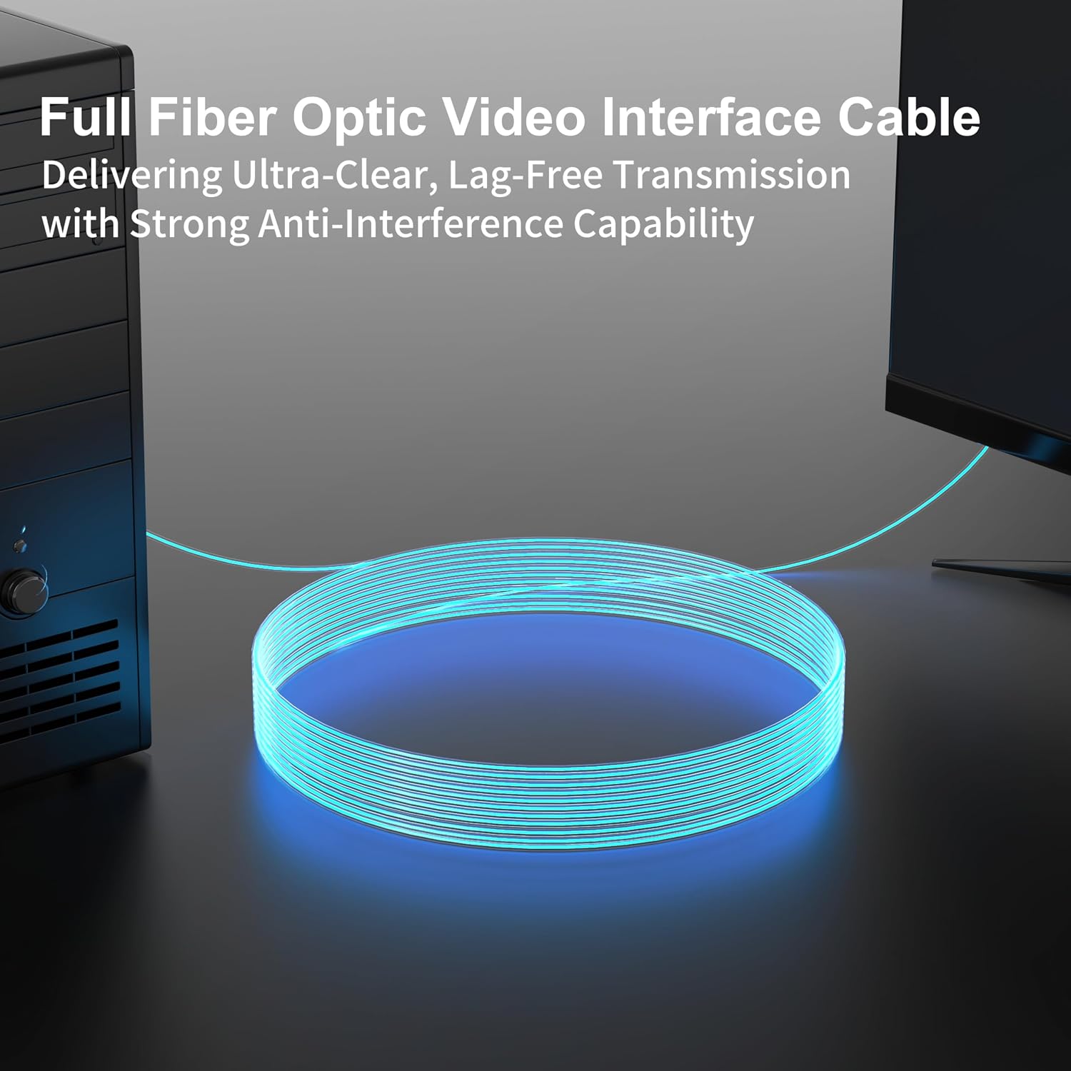 RUIPRO 8K Detachable Full Fiber Optic Armored 8K60Hz Cable 1.4, 10FT, 32.4 Gbps, Supports 4K@144Hz,high Dynamic Range Video, HDCP 2.2, FreeSync & G-Sync, Compatible with RTX 4090/3090 Ti/RX 7900 XTX