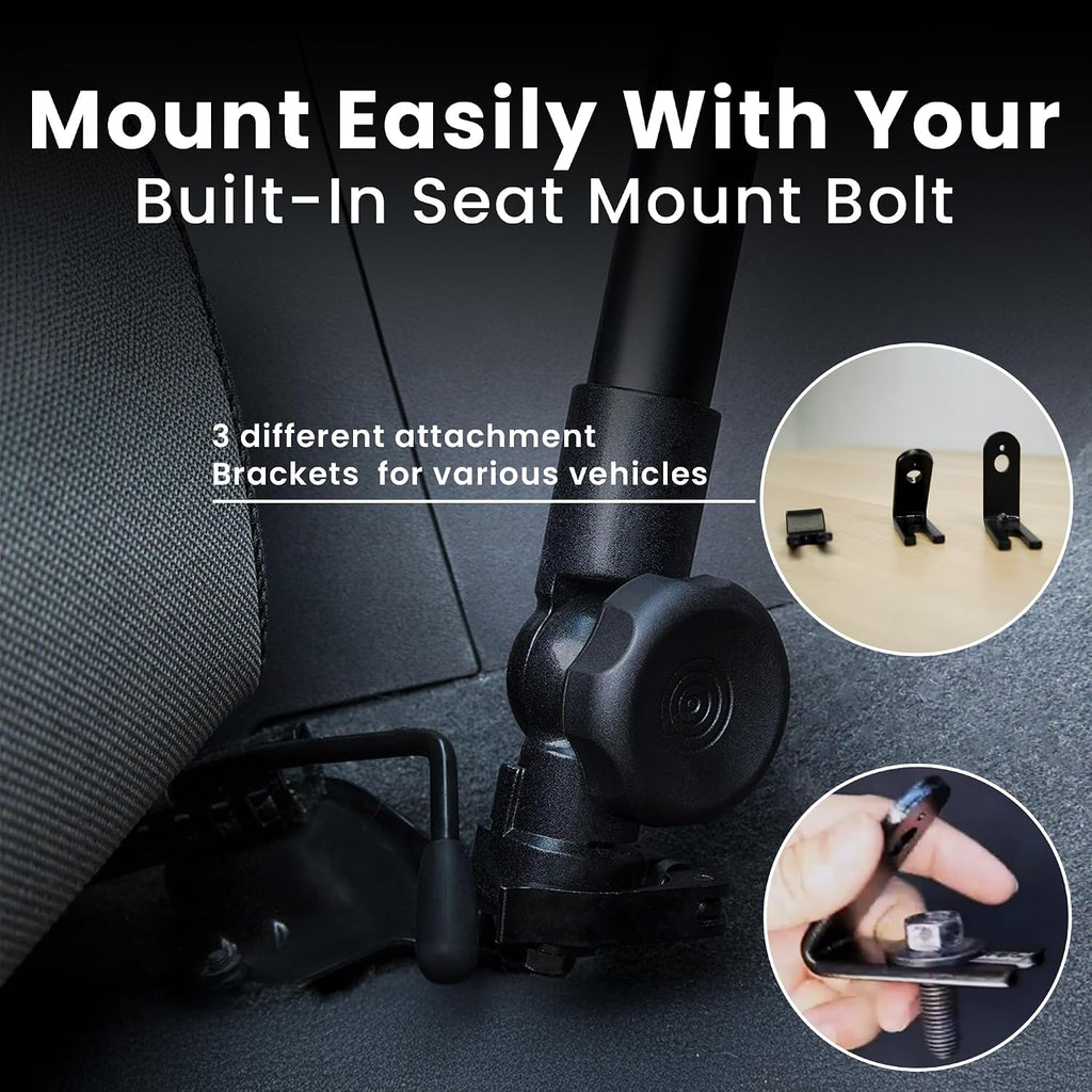 Mount-It! Car Laptop Mount, No-Drill Passenger Seat Laptop Stand for 12–15.4 Inch Laptops up to 9 lbs, Height Adjustable Full Motion Vehicle Laptop Mount