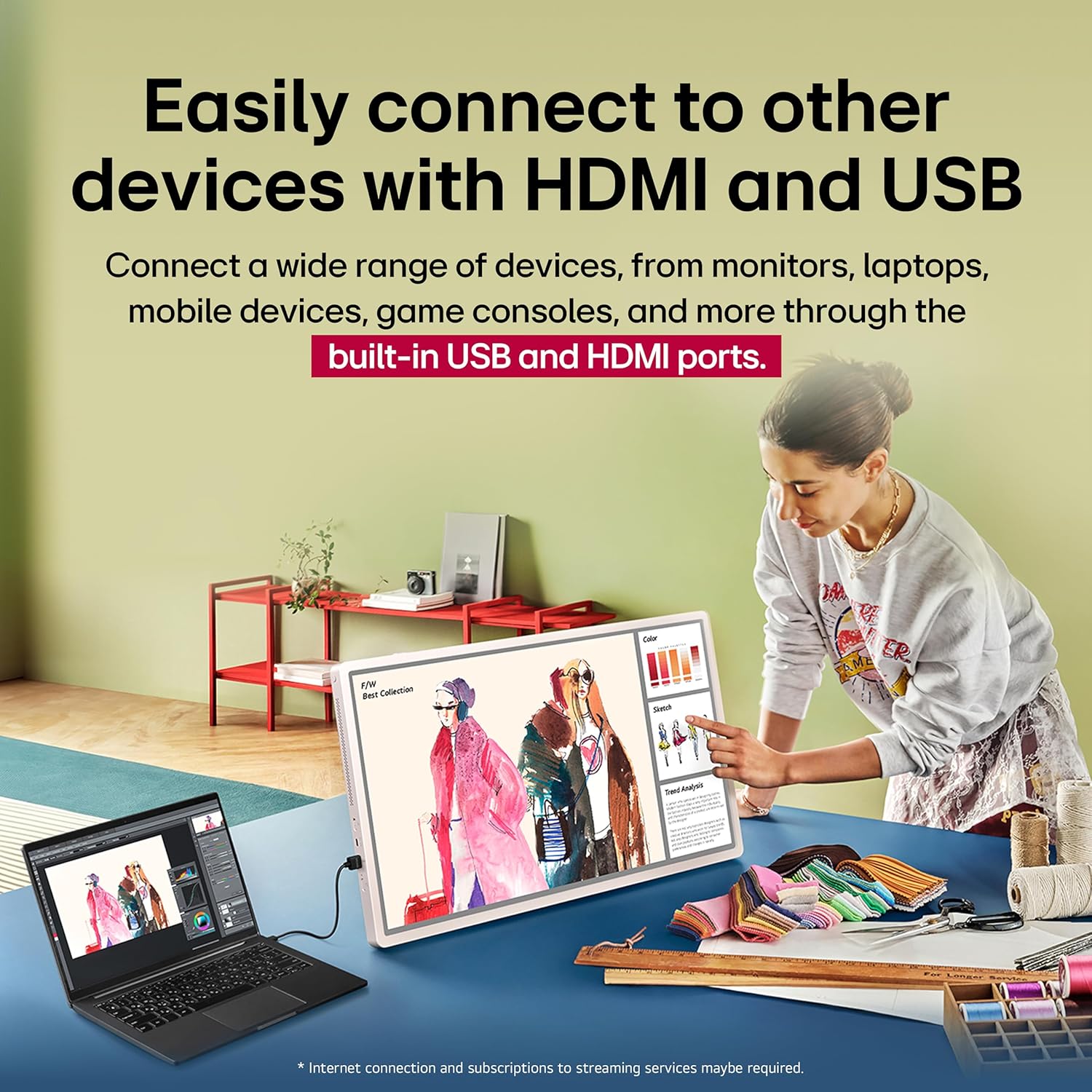 LG 27-Inch StanbyME 2 with Folio Cover, Portable Touch Screen, Dolby Vision, HDR10, Filmmaker Mode, Built-in Battery, Full Swivel Rotation (27LX6TYGA, 2025)