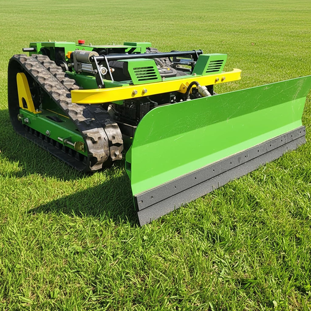SDLLMM500 Remote Control Slope Lawn Mower, 24V Battery Powered, 500mm Cutting Width, All-Terrain Design, 4km/h Speed, Green and Yellow