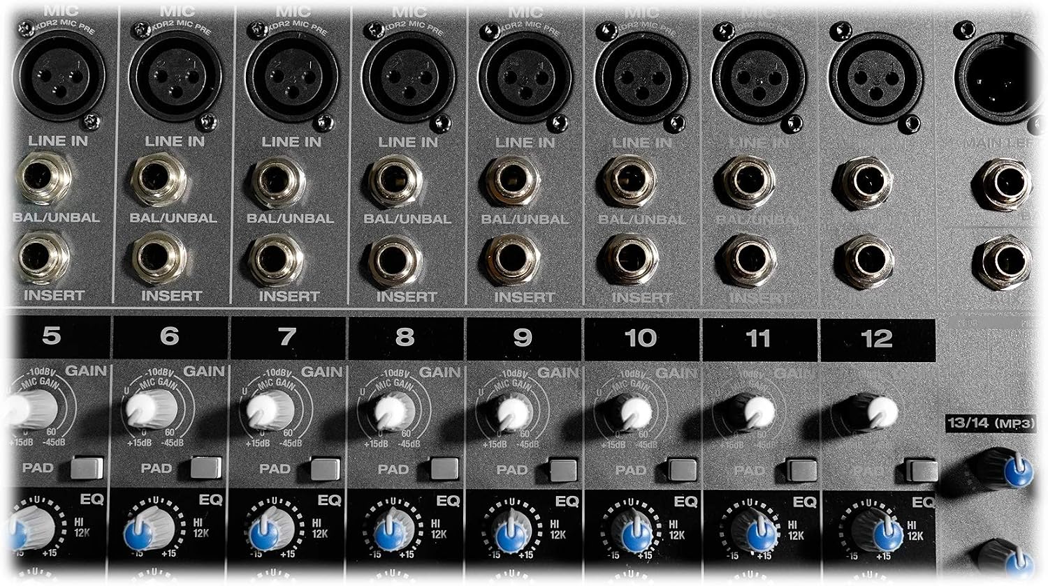Rockville RPM1470 6000W Peak 14-Channel Powered Mixer, 750W RMS x 2 at 4 Ohm, USB/Bluetooth, 24-Bit Effects, 14 XDR2 Mic Preamps, for Live Events/Church Bands