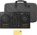 Pioneer DJ DDJ-FLX4 2-Channel DJ Controller - Black Bundle with Carrying Case and Austin Bazaar Polishing Cloth