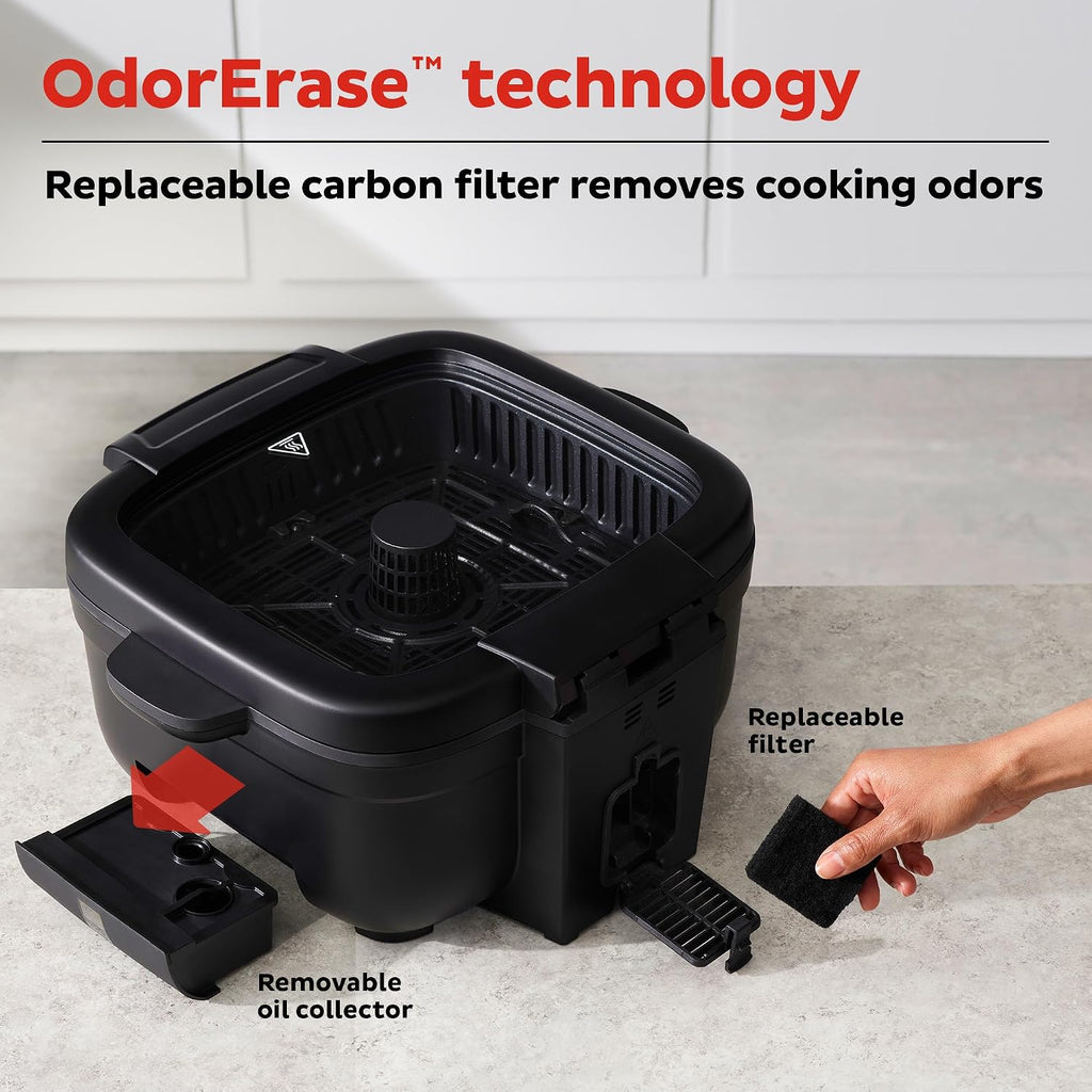 Instant Pot 6-in-1 Air Fryer and Indoor Grill with Bake, Roast Reheat & Dehydrate, From the Makers of Instant Pot, with Odor-Reducing Filter, Clear Cooking Window, and Removable Lid for Easy Cleaning