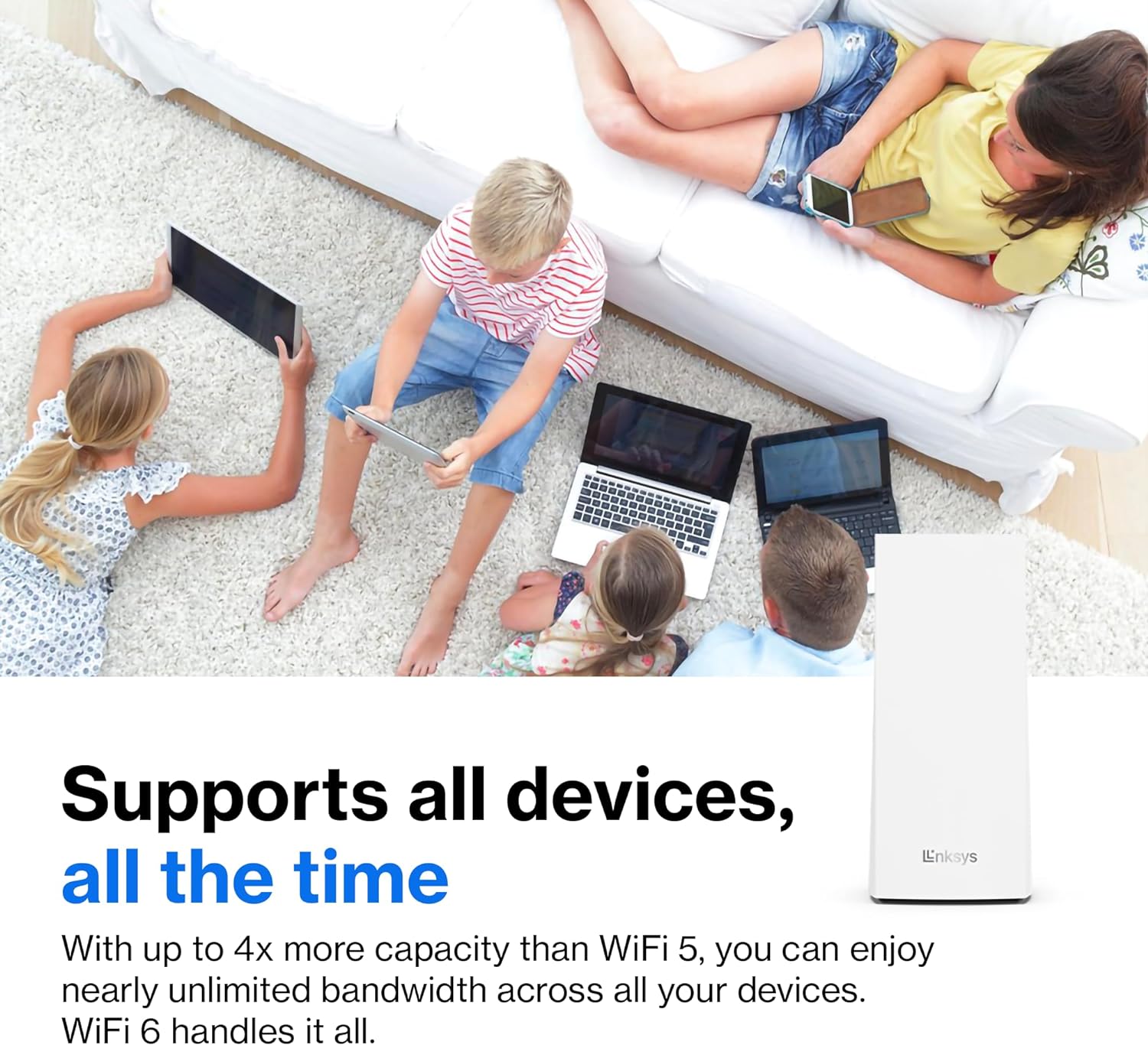 Linksys Atlas Pro 6 WiFi Router - AX5400 WiFi 6 Router - Dual-Band Mesh Wifi System - WiFi 6 Mesh Routers for Wireless Internet - Connect 60+ Devices, 5,400 sq ft, MX5502 2-Pk