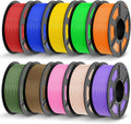 JAYO PETG Filament 1.75mm Bundle 11KG, Strong Toughness PETG 3D Printer Filament, Fits for Most FDM 3D Printers (Red+Blue+Yellow+Green+Orange+Olive Green+Brown+Pink+Beige+Purple)