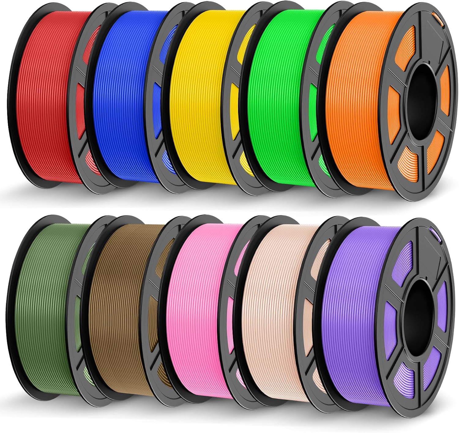 JAYO PETG Filament 1.75mm Bundle 11KG, Strong Toughness PETG 3D Printer Filament, Fits for Most FDM 3D Printers (Red+Blue+Yellow+Green+Orange+Olive Green+Brown+Pink+Beige+Purple)
