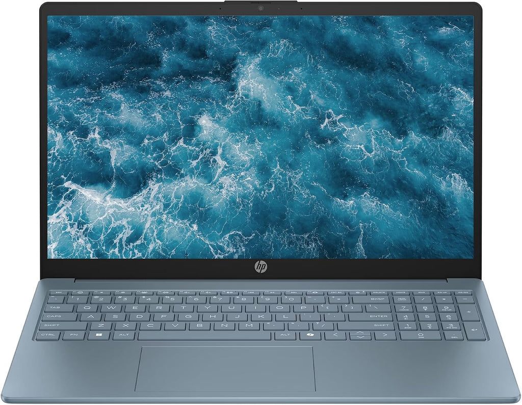 HP 15 Laptop (1 Year Microsoft Office 365 Included), 15.6' HD Display, Intel Quad-Core N200 Processor, 8GB RAM, 128GB Storage, Wi-Fi 6, Webcam, HDMI, Numeric Keypad, Windows 11 Home (Moonlight Blue)