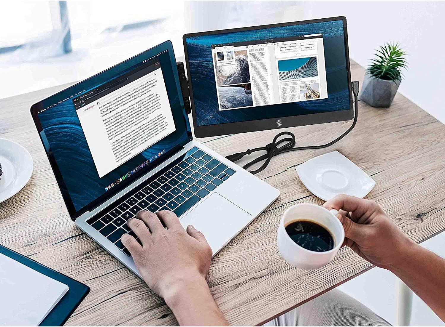 SideTrak Swivel 12.5' Portable Monitor for Laptop, Patented Swivel Hinge, Laptop Screen Extender | FHD Dual Screen w/Kickstand, USB or HDMI, Mac, PC, Chromebook Compatible (Single Monitor)