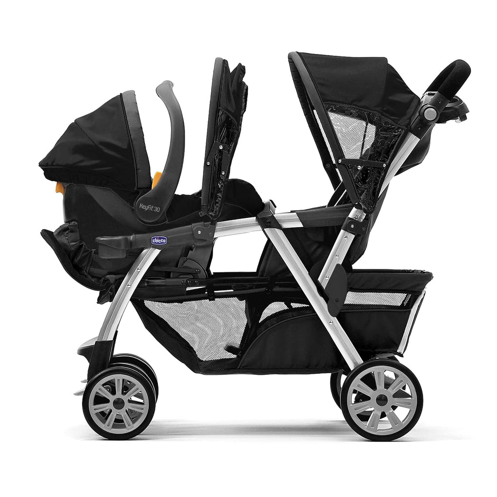 Chicco Cortina Together Double Stroller - Minerale, Black/Silver