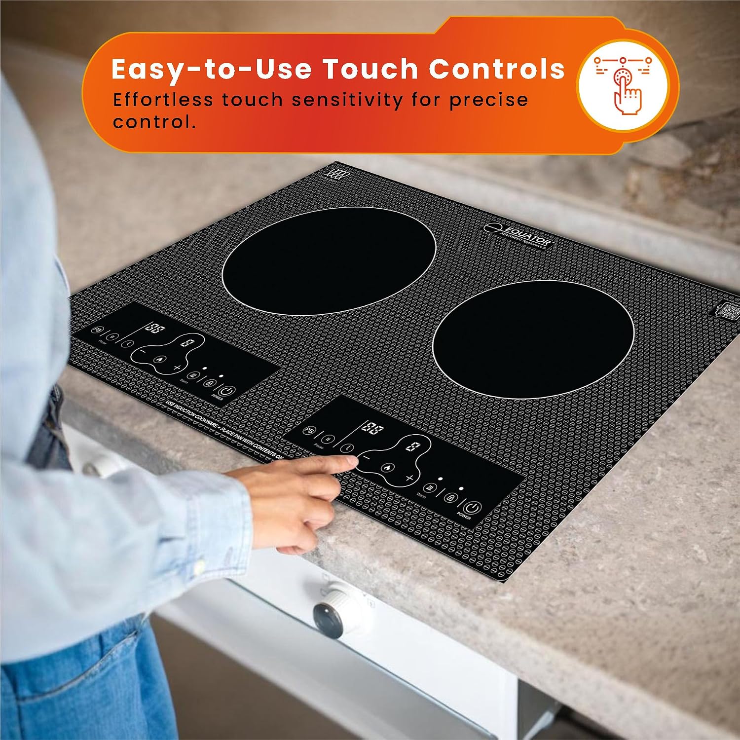 Equator 20' Built-In/Freestanding 2 Burner HORIZONTAL Induction Cooktop 110V