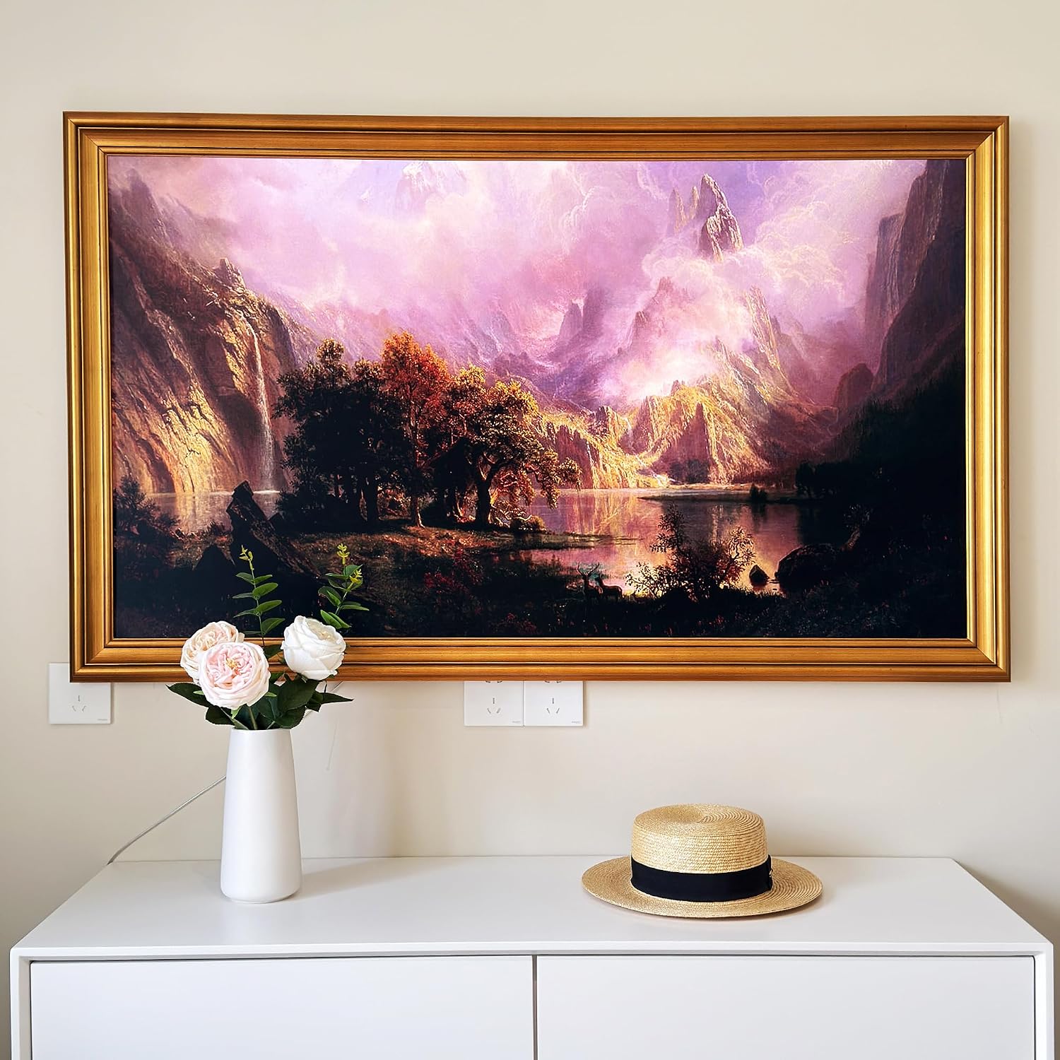 Bright Gold 43' TV frame - Compatible ONLY with Samsung The Frame TV (Fits 2021-2026 models, model codes:43LS03A/B/C/D/FA/HE)