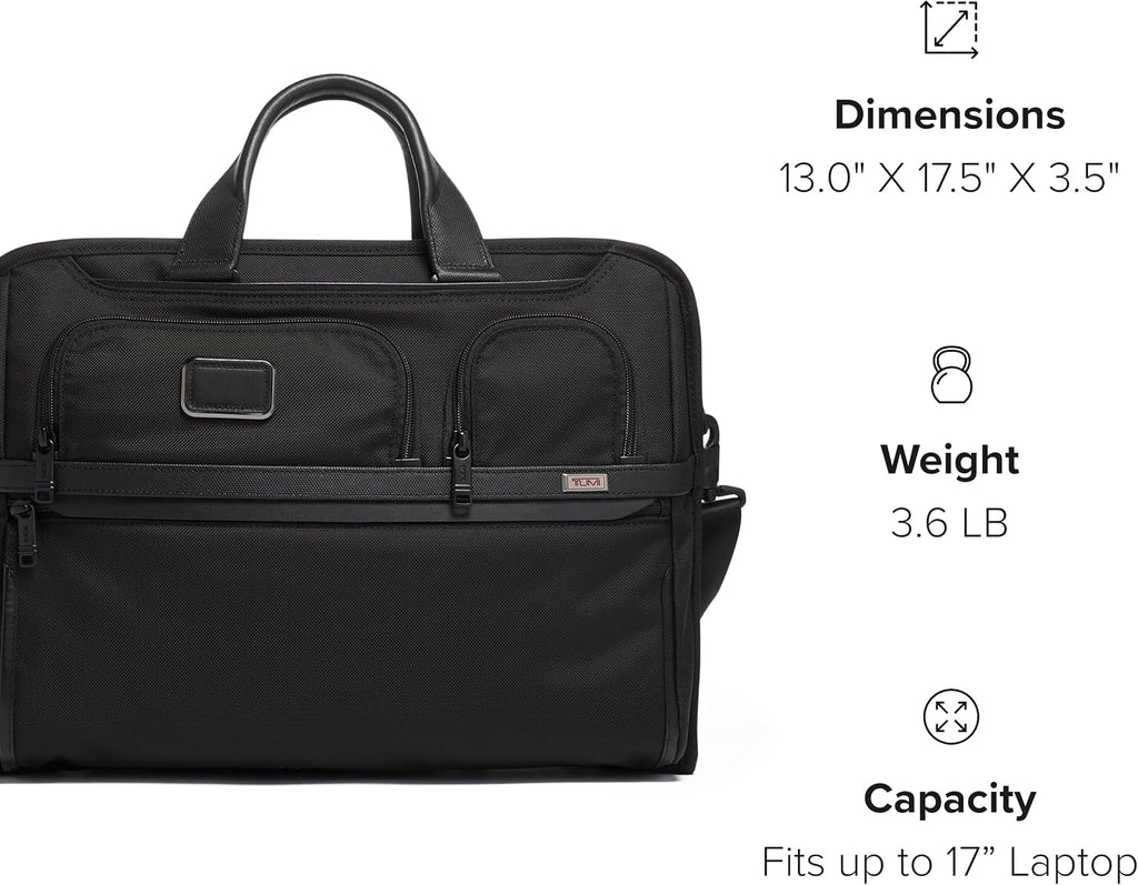 TUMI - Alpha Large 17' Laptop Briefcase - Professional Briefcase for Commute or Travel - Padded Compartment Fits 17' Screen
