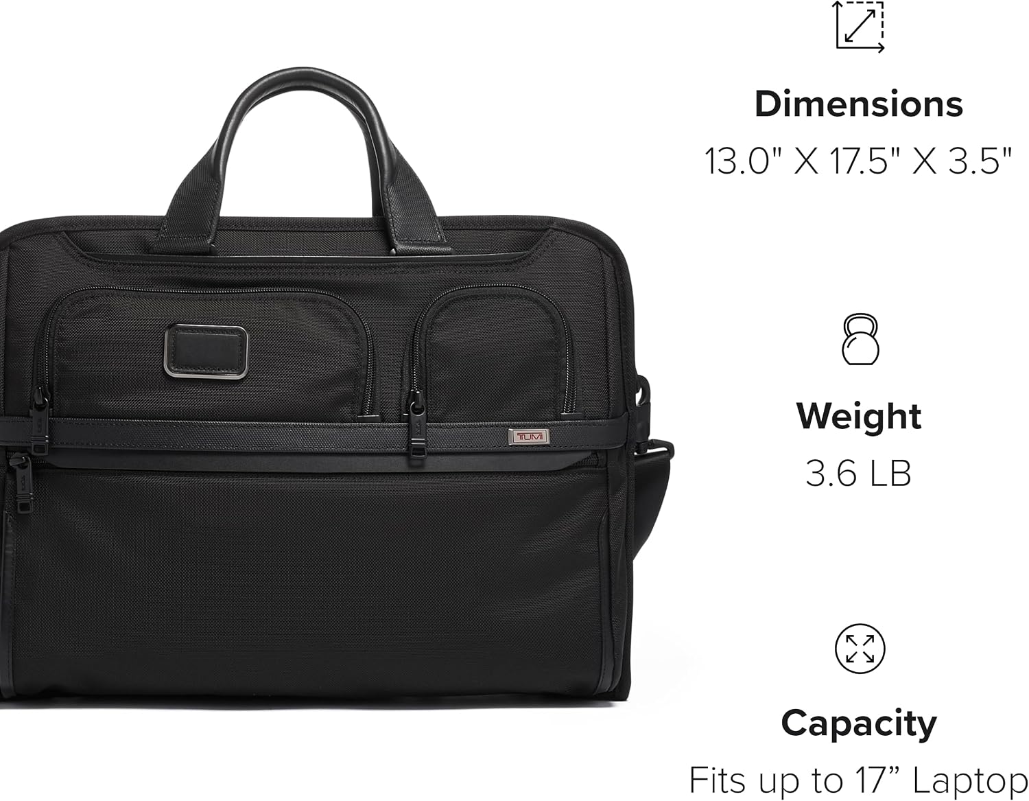 TUMI - Alpha Large 17' Laptop Briefcase - Professional Briefcase for Commute or Travel - Padded Compartment Fits 17' Screen