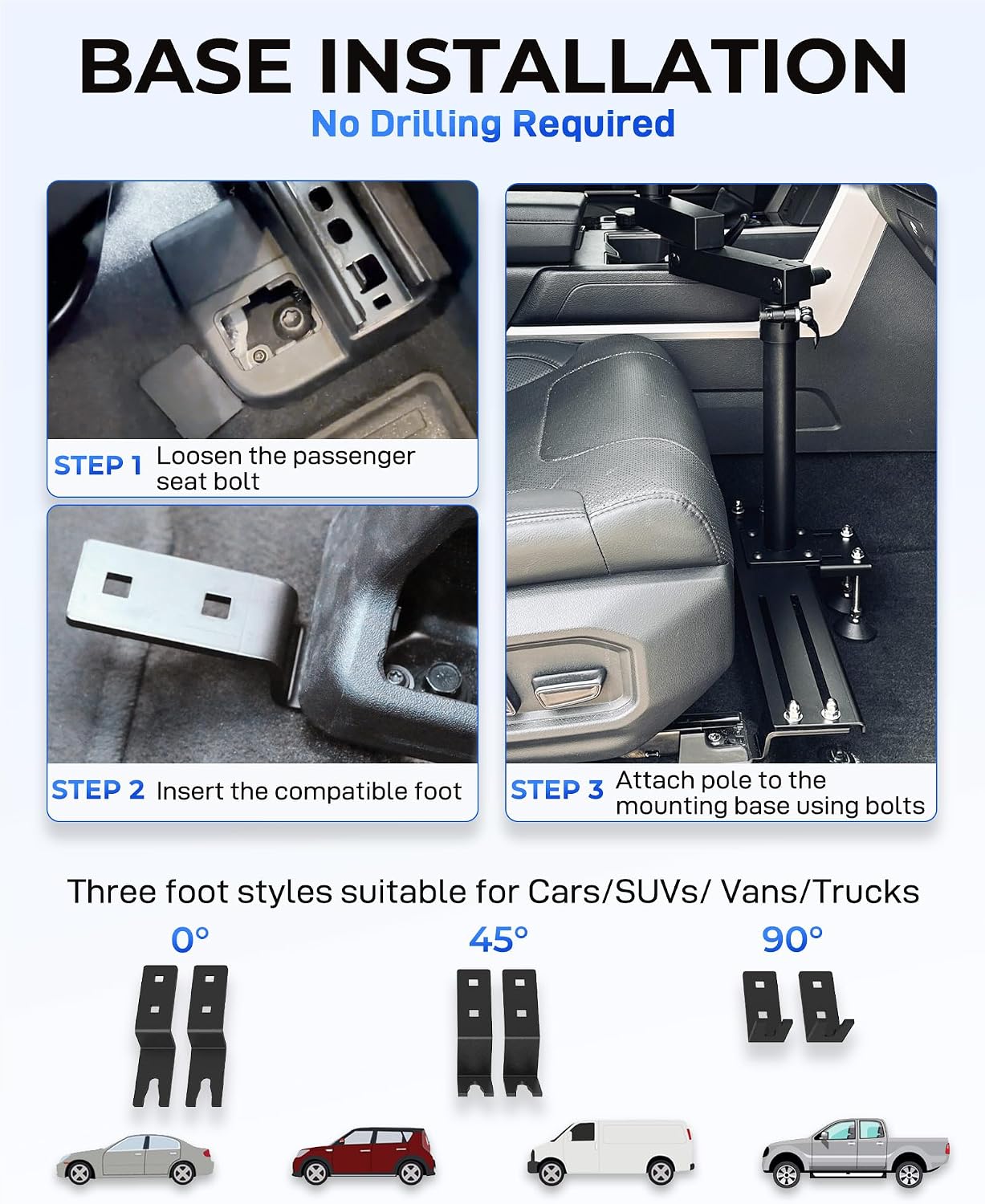 Car Laptop Mount with 2 Cooling Fans, No-Drill Adjustable Vehicle Computer Mount for Trucks, Vans, Heavy Duty Aluminum Laptop Holder for Work on The Go