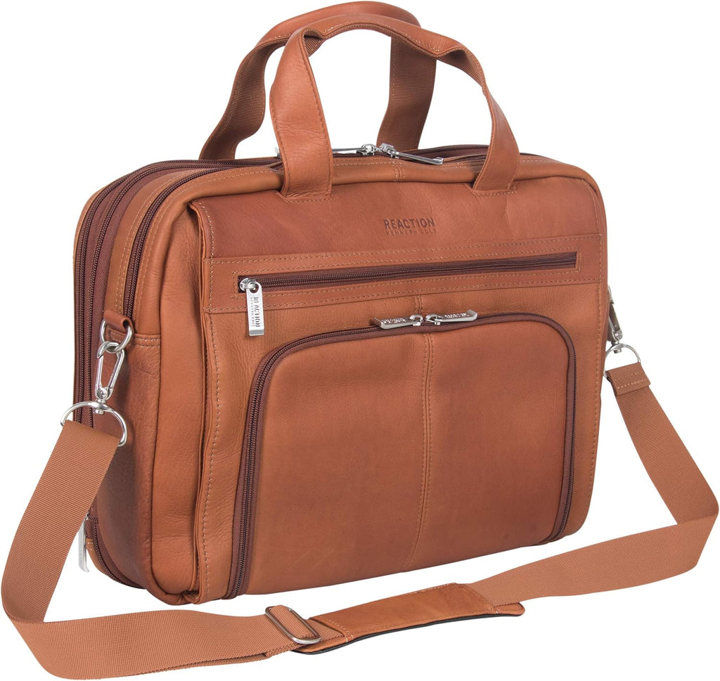Kenneth Cole REACTION 'Out of the Bag' Manhattan Colombian Leather 15.6' Laptop Briefcase Travel Business Case Bag