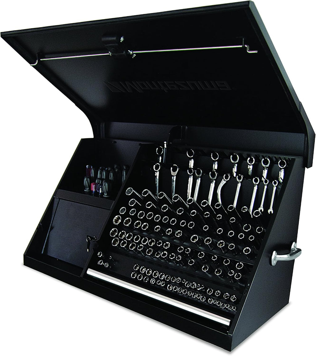 Montezuma 41' x 18' Heavy Duty Steel Triangle Toolbox (steel, flat black)