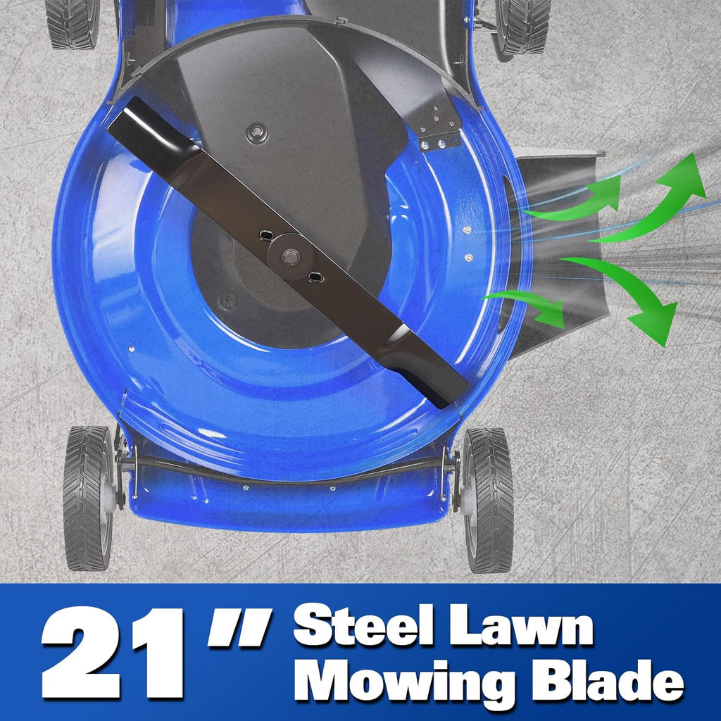 BILT HARD 21 Inch Lawn Mower Gas Powered, 4-Cycle 201cc Engine, 3-in-1 Push Lawnmower with Bagging, Mulching & Side Discharge, Adjustable 8-Positions Cutting Height, Easy Start