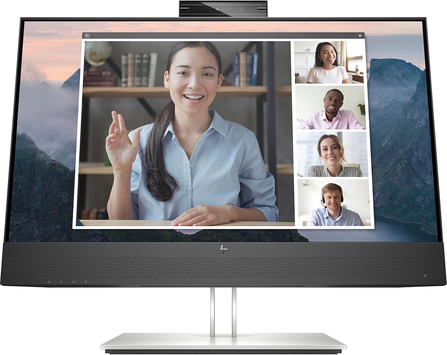 HP E24mv G4 24' Class Webcam Full HD LCD Monitor - 16:9 - Black, Silver - 23.8' Viewable - in-Plane Switching (IPS) Technology - 1920 x 1080-250 Nit - 5 ms - 60 Hz Refresh Rate - Speakers - Tilt, Sw