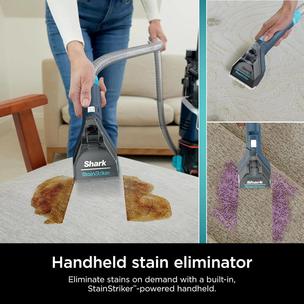 Shark CarpetXpert with Stain Striker, Upright Carpet, Area Rug & Upholstery Cleaner (Renewed) (Navy)