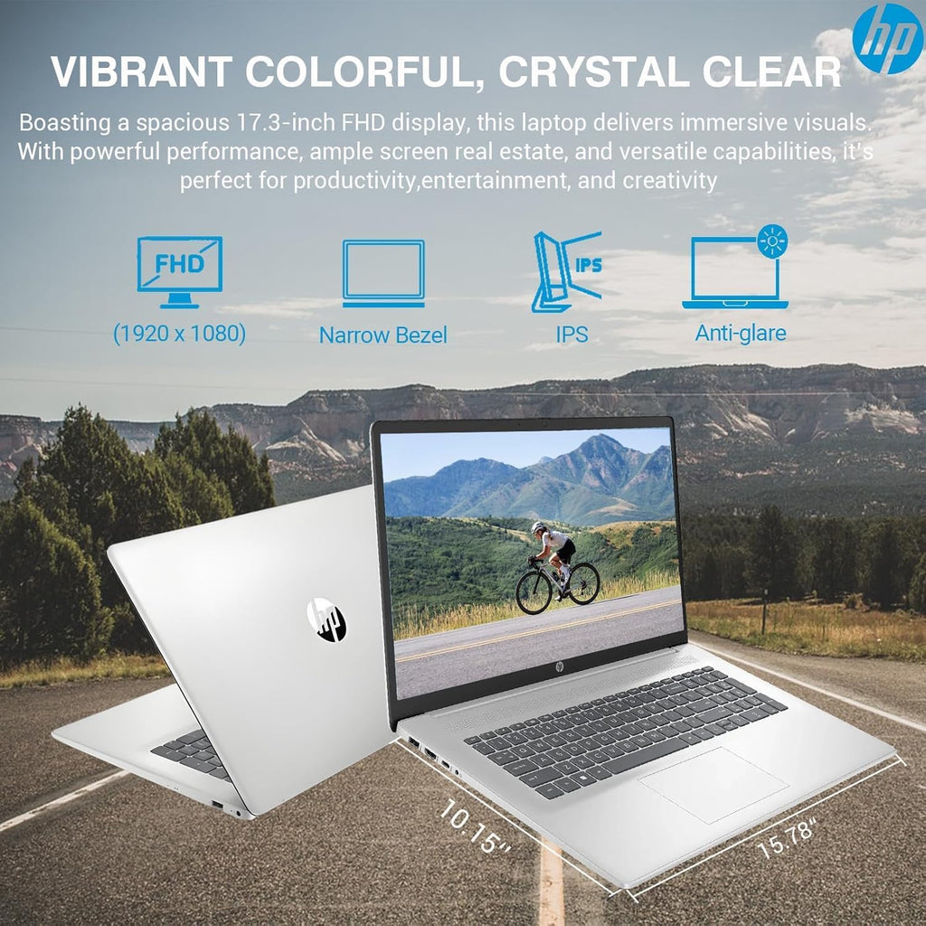 hp Latest 17 Inch Business Laptop 2025, 17.3'' FHD IPS Anti-Glare Display, AMD Ryzen 5 7430U (Beats Core i7-1355U), 64GB RAM, 1TB SSD, AMD Radeon Graphics, HDMI, Windows 11 Pro, Wi-Fi 6, WOWPC USB