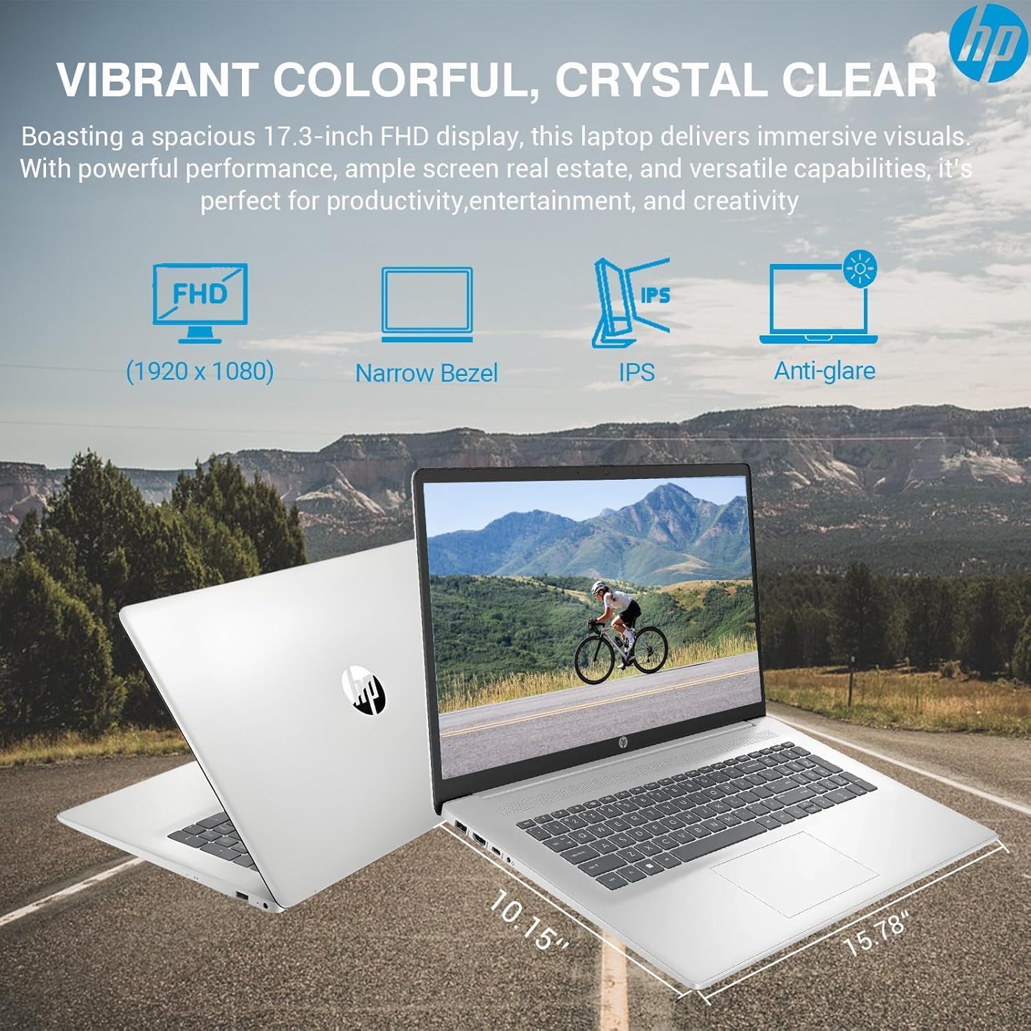 hp Latest 17 Inch Business Laptop 2025, 17.3'' FHD IPS Anti-Glare Display, AMD Ryzen 5 7430U (Beats Core i7-1355U), 64GB RAM, 1TB SSD, AMD Radeon Graphics, HDMI, Windows 11 Pro, Wi-Fi 6, WOWPC USB