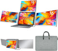 16' Laptop Screen Extender Monitor Portable, Quad Monitor, Just 1 Cable for 3 Screens, FHD 1200P IPS Laptop Extender Compatible with Wins/Mac for 13.6' - 18.5' Laptops