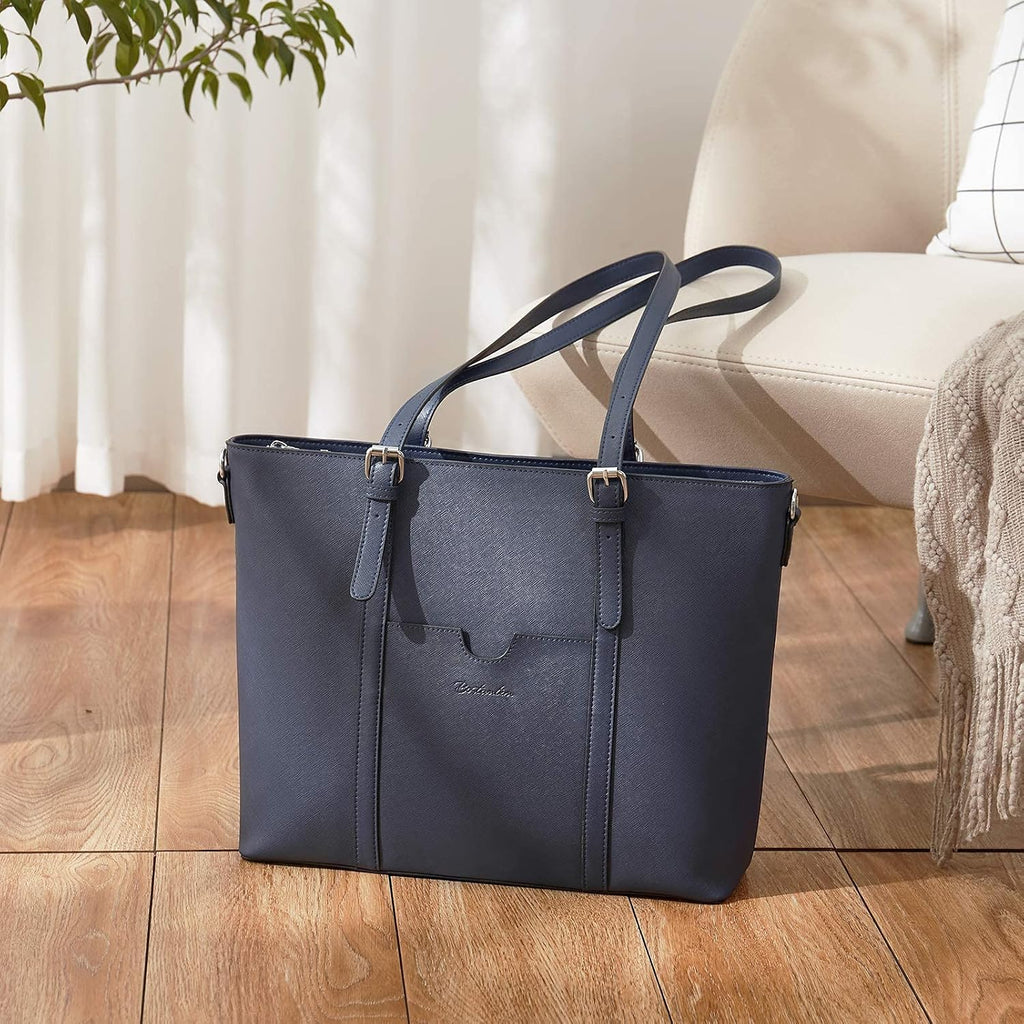 BOSTANTEN Leather Laptop Bag Work Tote for Women Shoulder Handbag Briefcase 15.6 inch Satchel Computer Bag