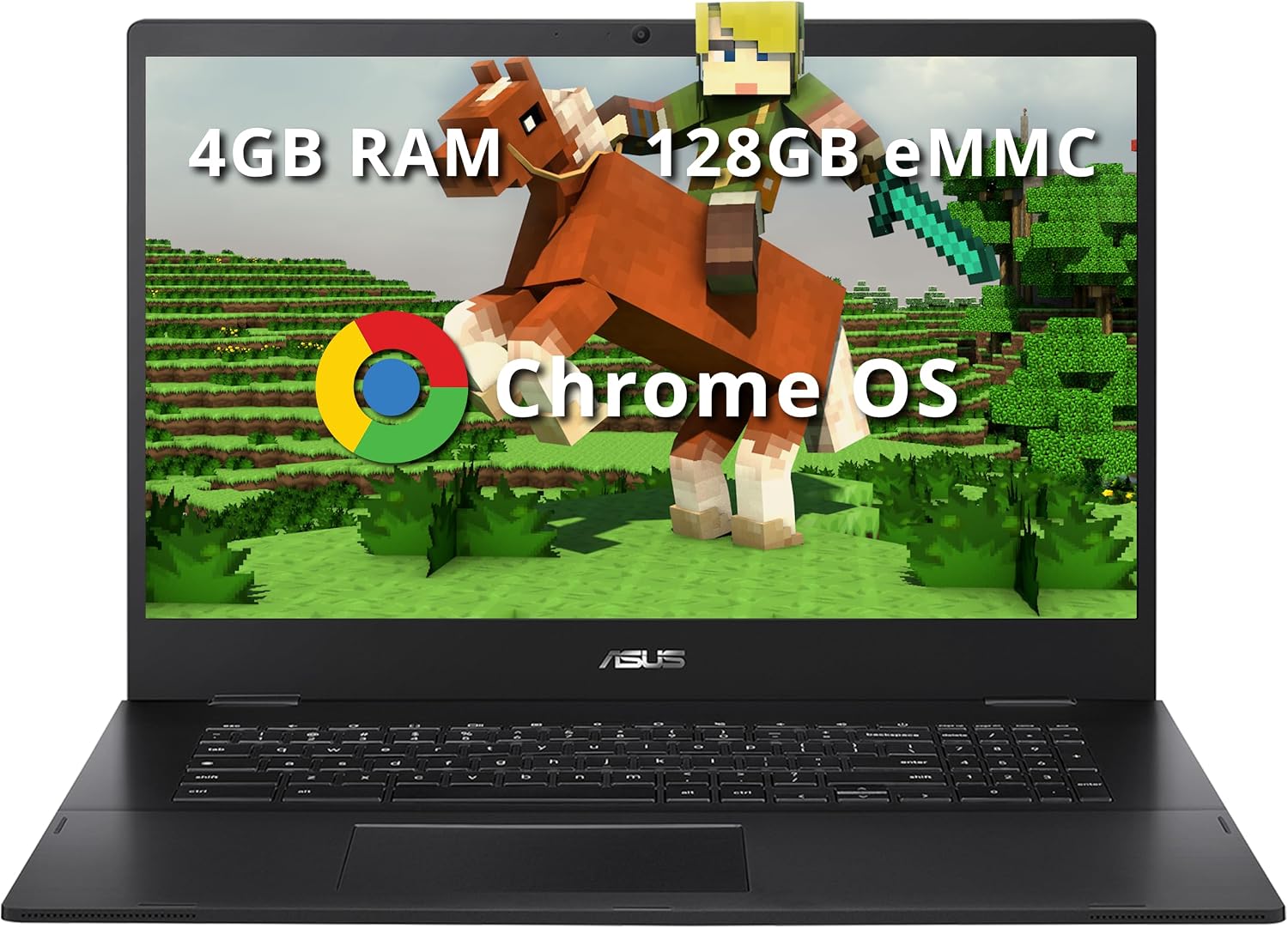 ASUS Chromebook CX1700 17.3' FHD Laptop, Intel Celeron N4500 Processor, 4GB RAM, 128GB eMMC Flash Memory, Intel UHD Graphics, 720P Webcam, Wi-Fi 6, Bluetooth, Chrome OS, Gray (Renewed)
