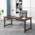 Tribesigns 63' Executive Desk, Large Office Computer Desk with Thicken Frame, Modern Simple Workstation Business Furniture for Home Office, Vintage Brown/Black
