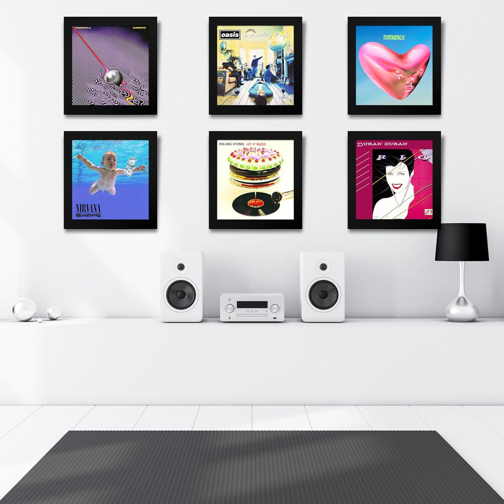 Art Vinyl Play & Display 12″ Vinyl Record Frame, Pack of 3 – UV-Resistant Wall-Mount LP Frames, Front-Loading Record Holders & Album Display, Black