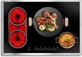 30 Inch Electric Cooktop, 4 Burner Electric Stove Top with Touch Control, 7800W Built-In Glass Stovetop with BBQ & Expandable Zone, 9-Level Adjustable, Child Lock, Timer, 220V-240V Hardwire